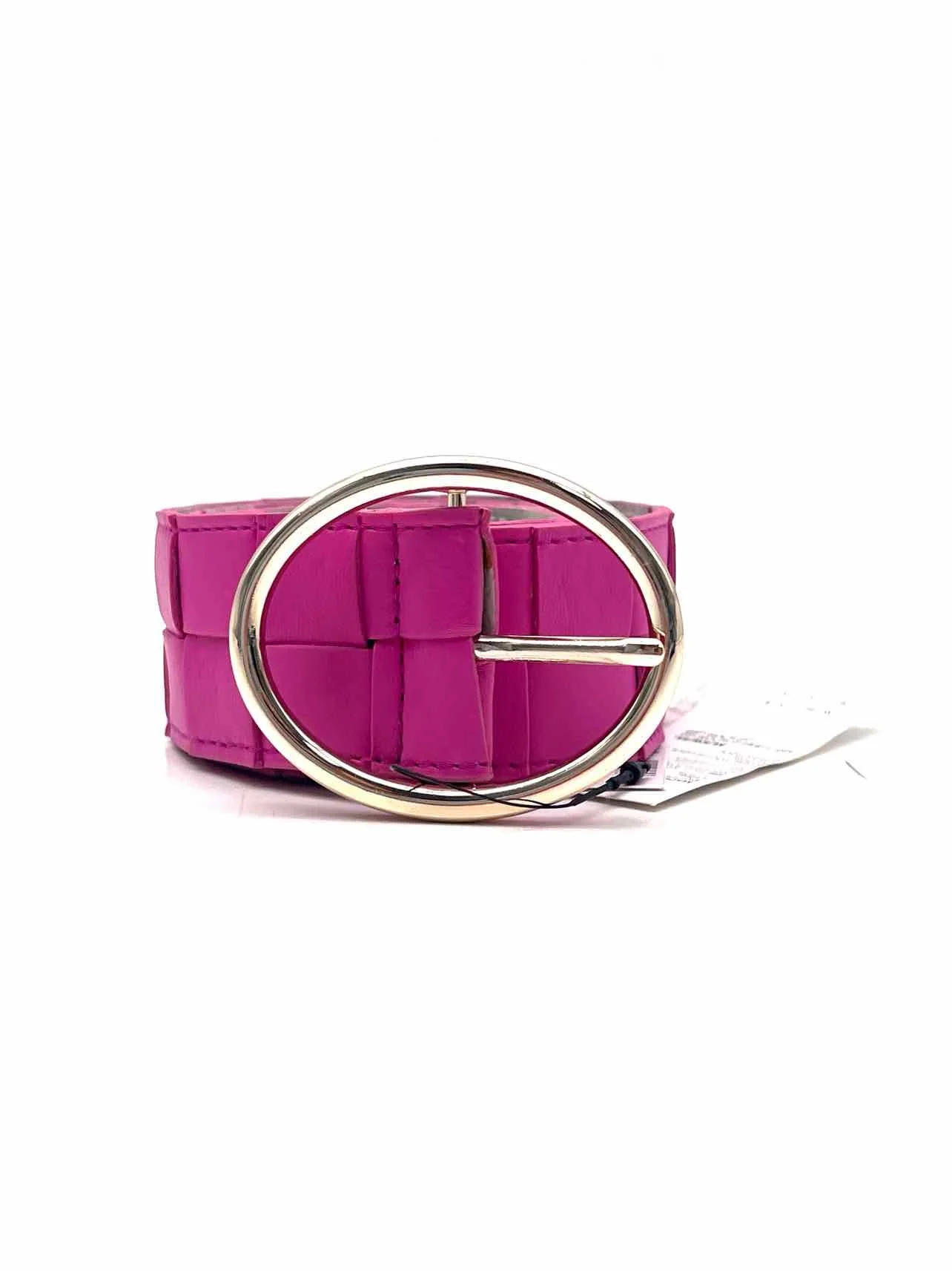 White House Black Market Size S Fuchsia Woven Faux Leather NEW Belt Belt